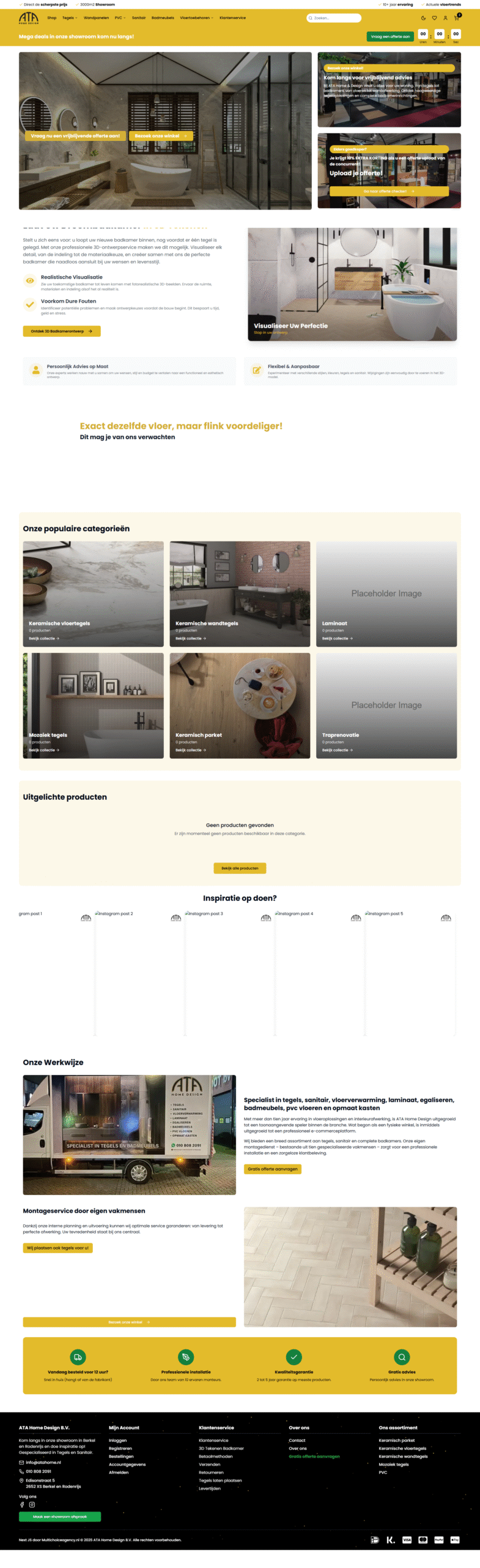 ATA Home Design website — voorbeeld van onze website development