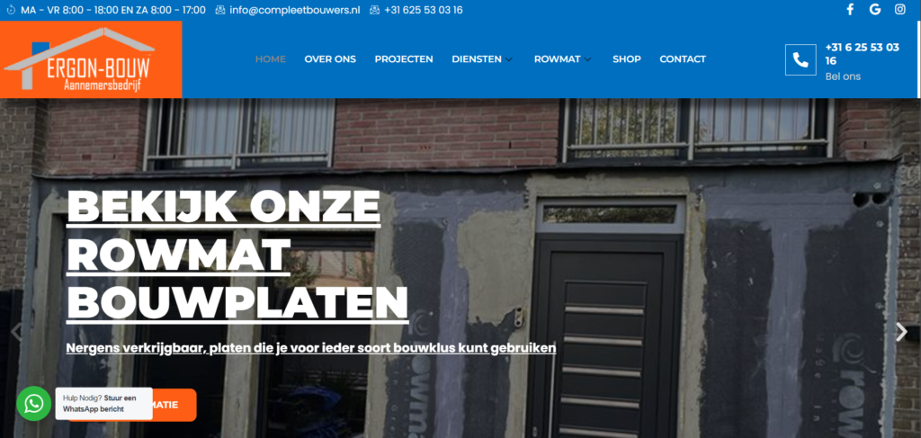 Ergon Bouw – E-Commerce & Marketing Hub – WordPress – Portfolio Case preview