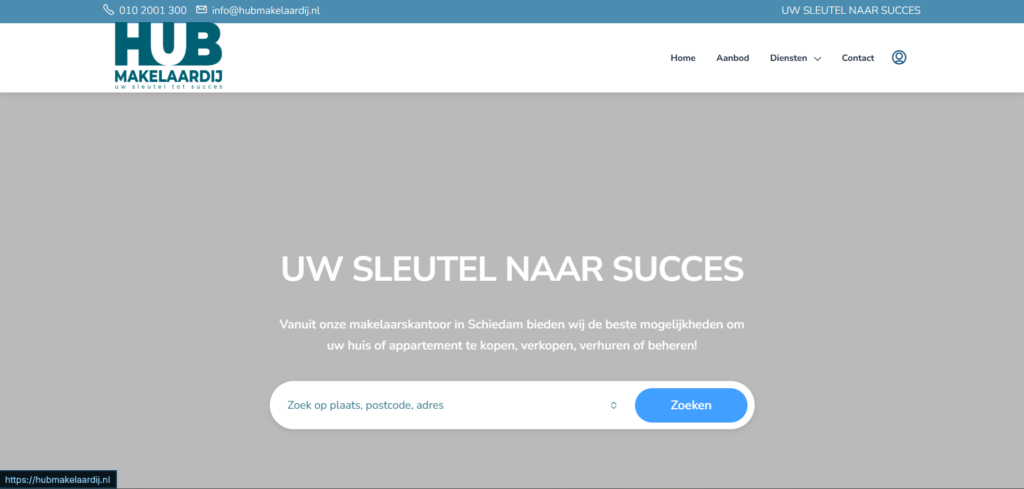 Hub Makelaardij – Premium Vastgoedpresentatie – WordPress – Portfolio Case preview